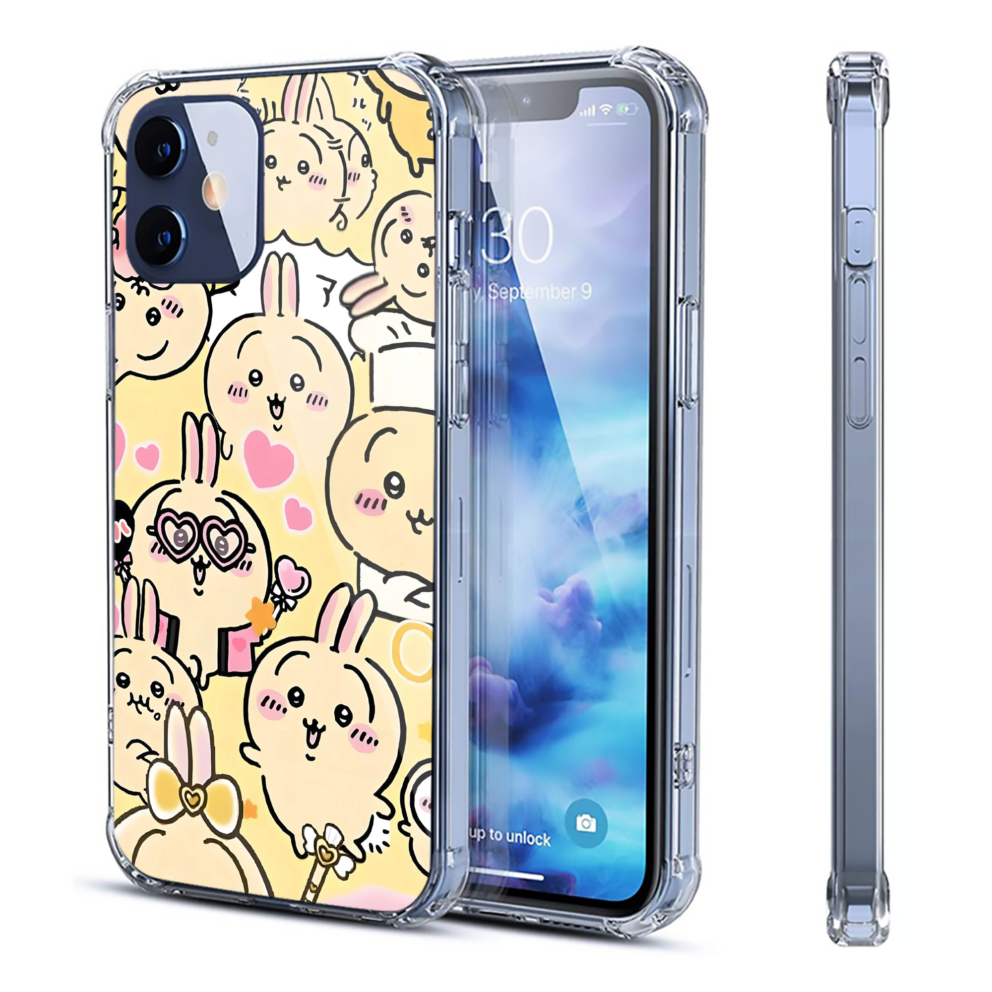 （画像用） ちいかわ Chii-kawa 【iPhone 12シリーズ対応】透明スマホケース（クリアソフトケース）